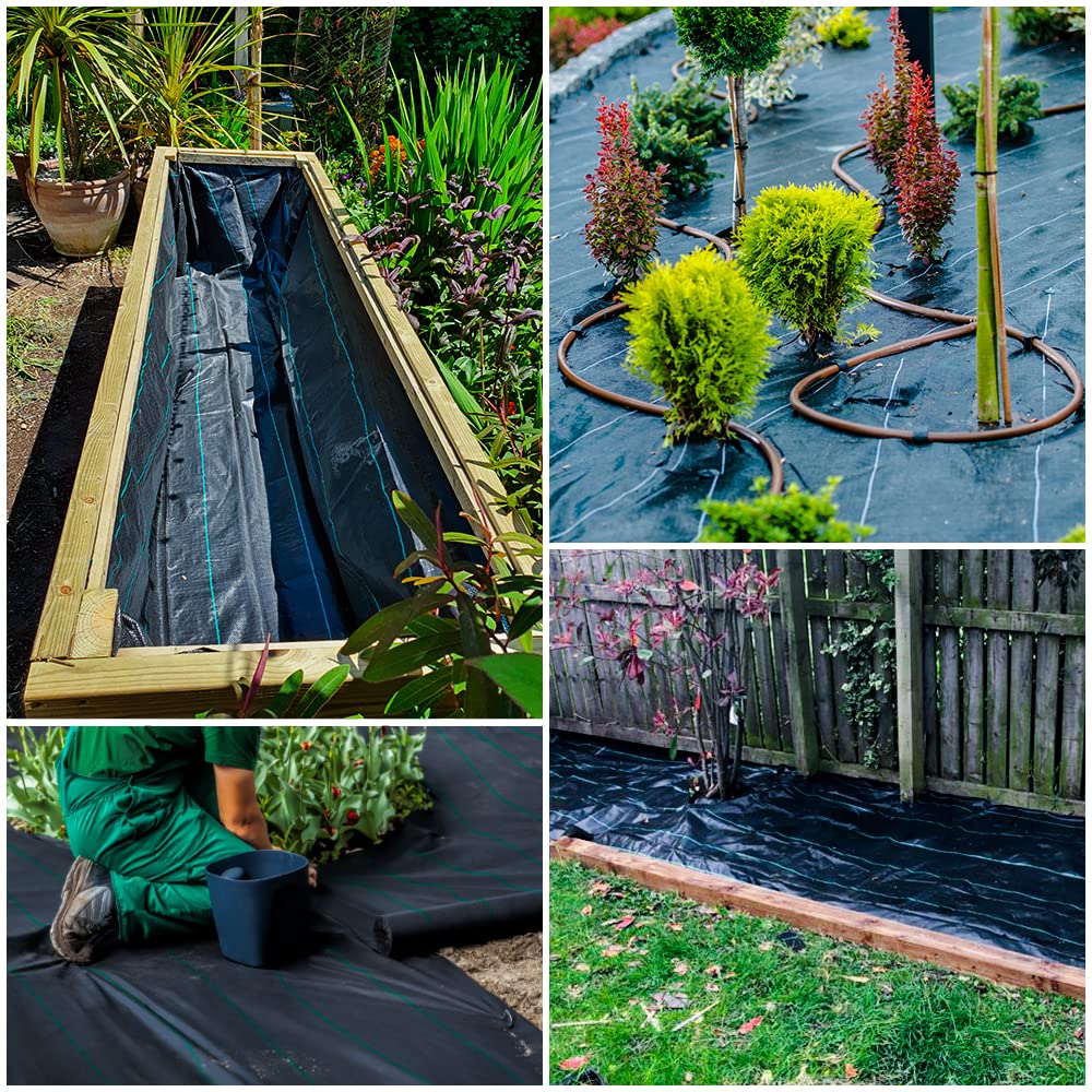 ANSIO Weed Membrane, Weed Control Membrane 2Mx10M, Weed Control Fabric,Ground cover, UV stabilised Weed Barrier Fabric. Ideal for use in Patios, Garden, Flower beds, Landscaping -Weed suppressant