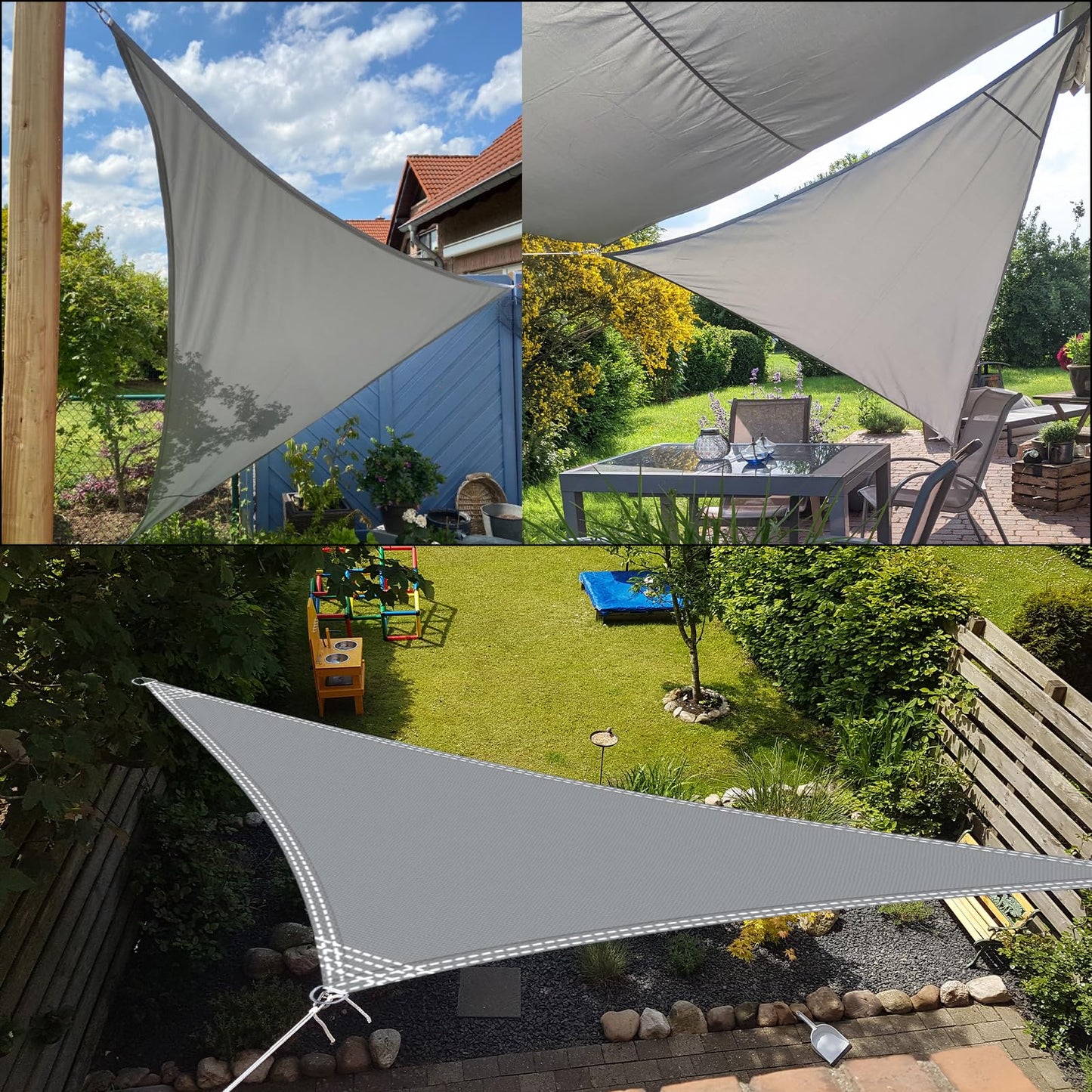 Sun Shade Sail 1m x 1m Rectangular Sunscreen Waterproof Awning Canopy, 180g/㎡ Shade Cover UV Block with Free Rope for Outdoors Activities, Garden, Patio, Yard, Party. (Gray)