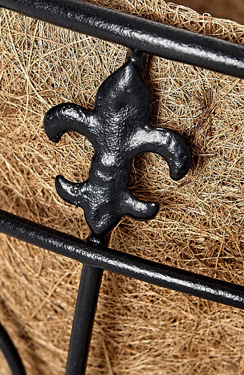 RUDDINGS WOOD Large 48" (120cm) Fleur de lys Wall Trough Planter - Metal Window Box Garden Basket Planter