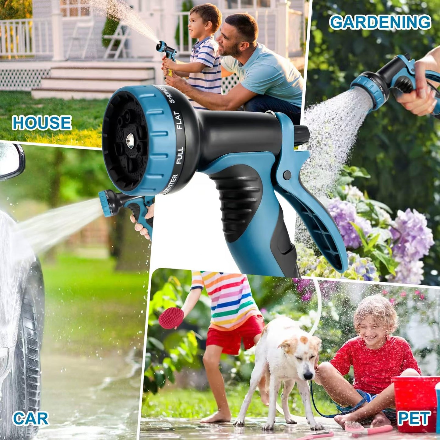 Garden Hose Expandable Garden Hose, Flexible Water Pipe with 10 Type Nozzle, Solid Brass Fittings Leak Proof, Extendable, Lightweight, no Twisting, Garden Watering, Car Washing, Pet Bathing (100FT)