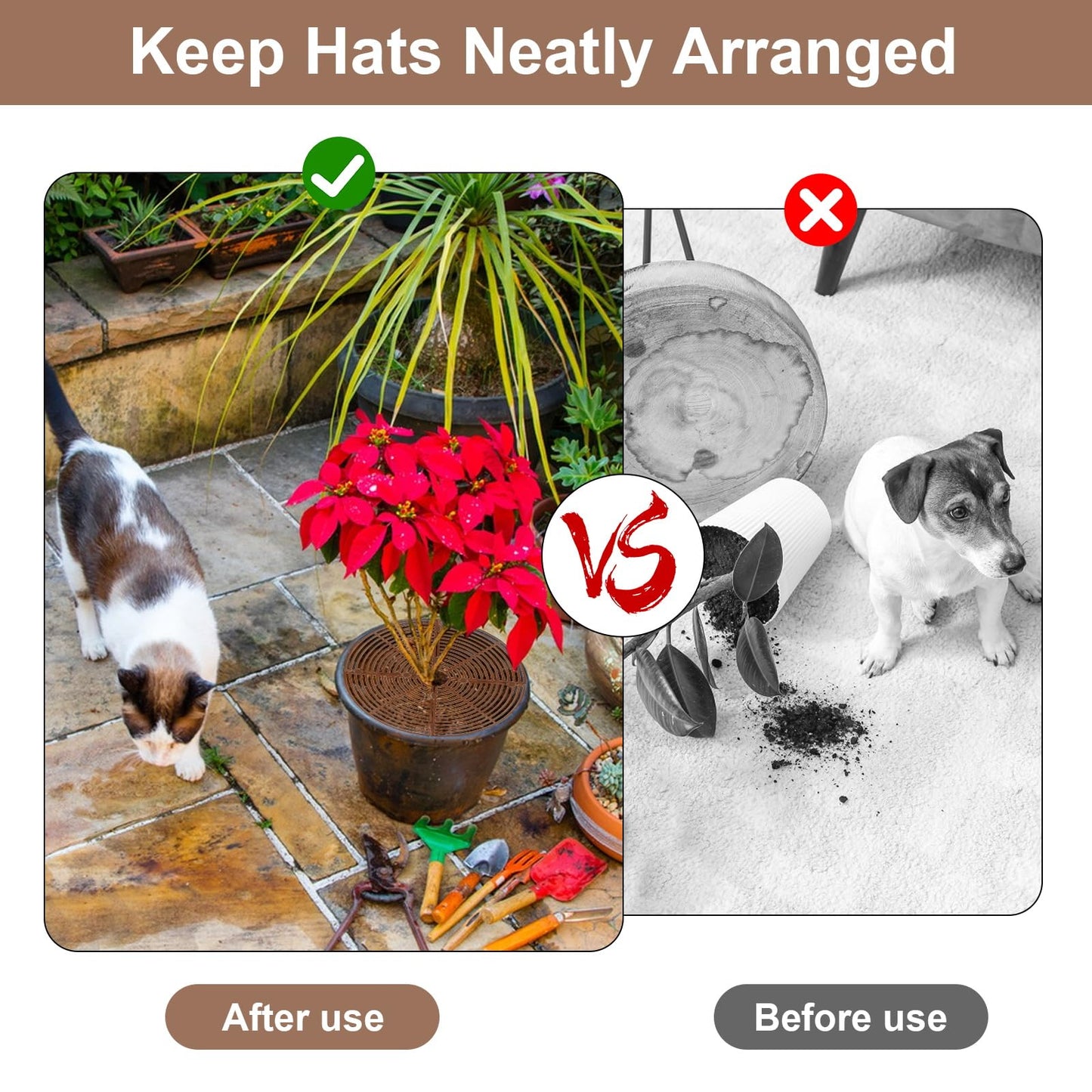 4 Pcs Plant Pot Grid Plant Pot Soil Guard Plant Pot Cover with Deep Stakes Cuttable Flower Pot Soil Cover Protectors Flower Pot Cover Cat Digging Stopper Plant Grid Pot Cover for Indoor Plants