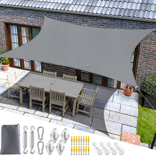Mokani Sun Shade Sail for Garden, 3x4m Rectangle Sunscreen Awning Canopy, Waterproof Shade Sails with Accessories, 95% UV Block Sail Shades, Sun Shades for Garden Outdoor Patio Party Pergola Balcony
