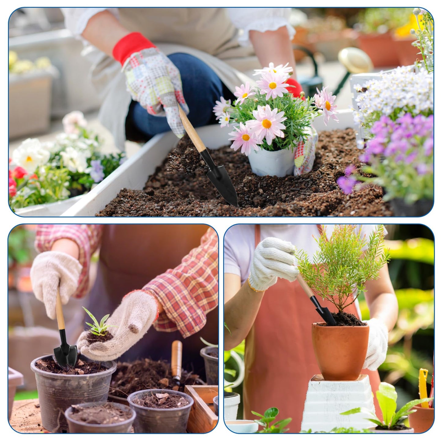 LANAFAY 12Pcs Mini Gardening Tools Set, Succulent Plants Tools Set, Gardening Transplanting Tools, Indoor Tiny Gardening Kit, House Plant Accessories Set for Indoor Miniature Fairy Garden Plant Care