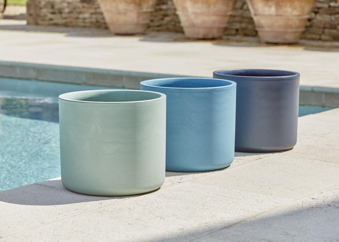 Gardenesque Ecomade Planter 35cm, Dark Blue, Reclaimed Ocean Waste Plastic, Eco-Friendly, UK-Made Pot for Indoor & Outdoor Use, Lightweight, 35 x 35 x 30cm