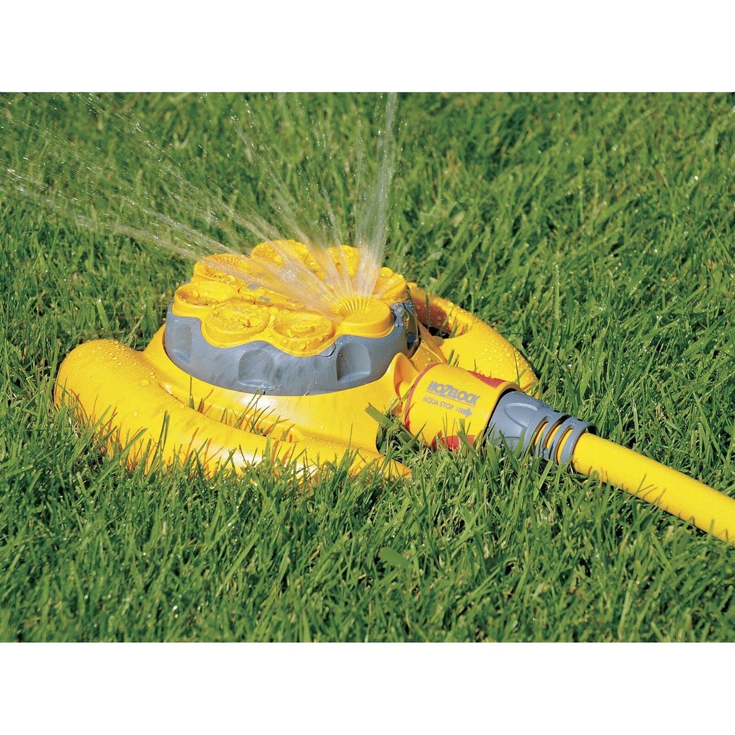 HOZELOCK - Sprinkler Rotating 79 m² : Small-area Base-mounted Spray Sprinkler (ø 10m), Ideal for Small Gardens: 8 Spray Patterns [2515P0000]