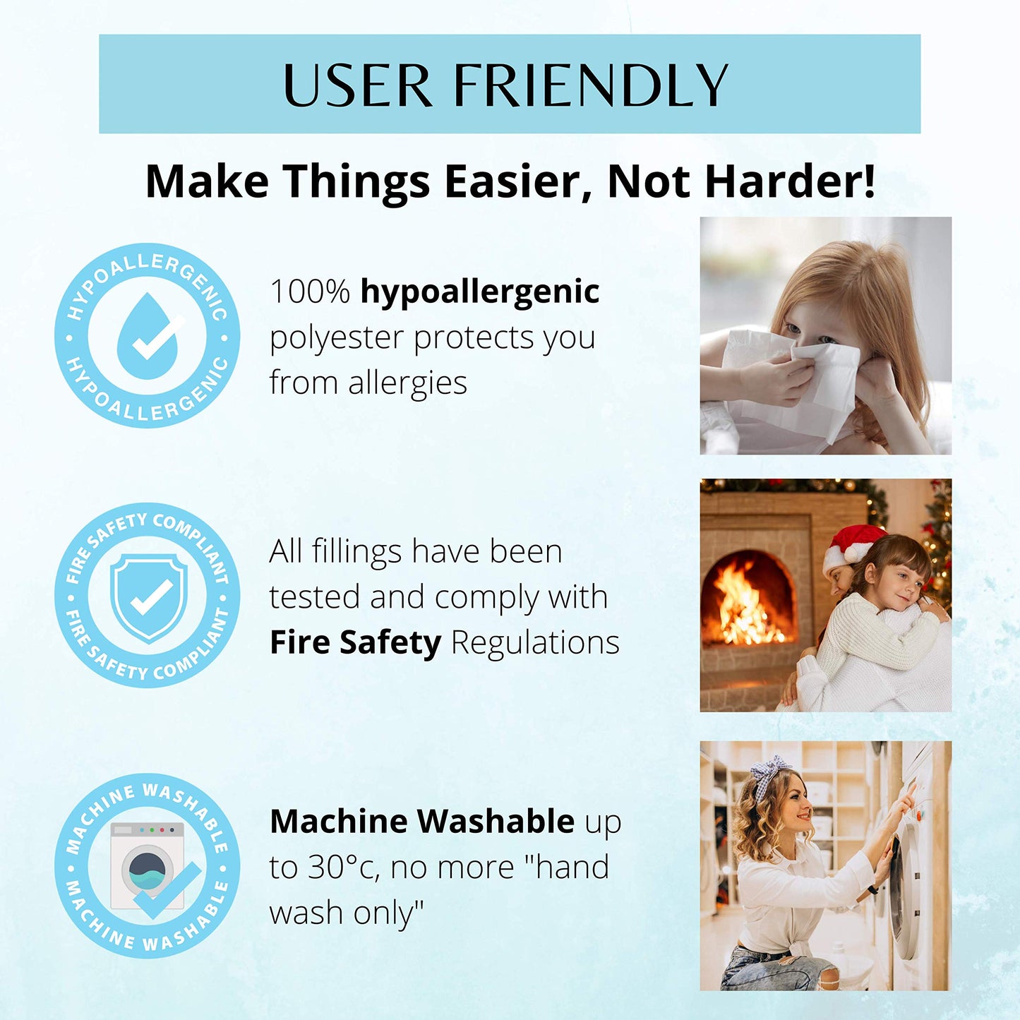 HAMO Garden Chair Cushions Outdoors Seat Pads, Set of 4, 40x40 cm, 16x16 inches (Graphite)