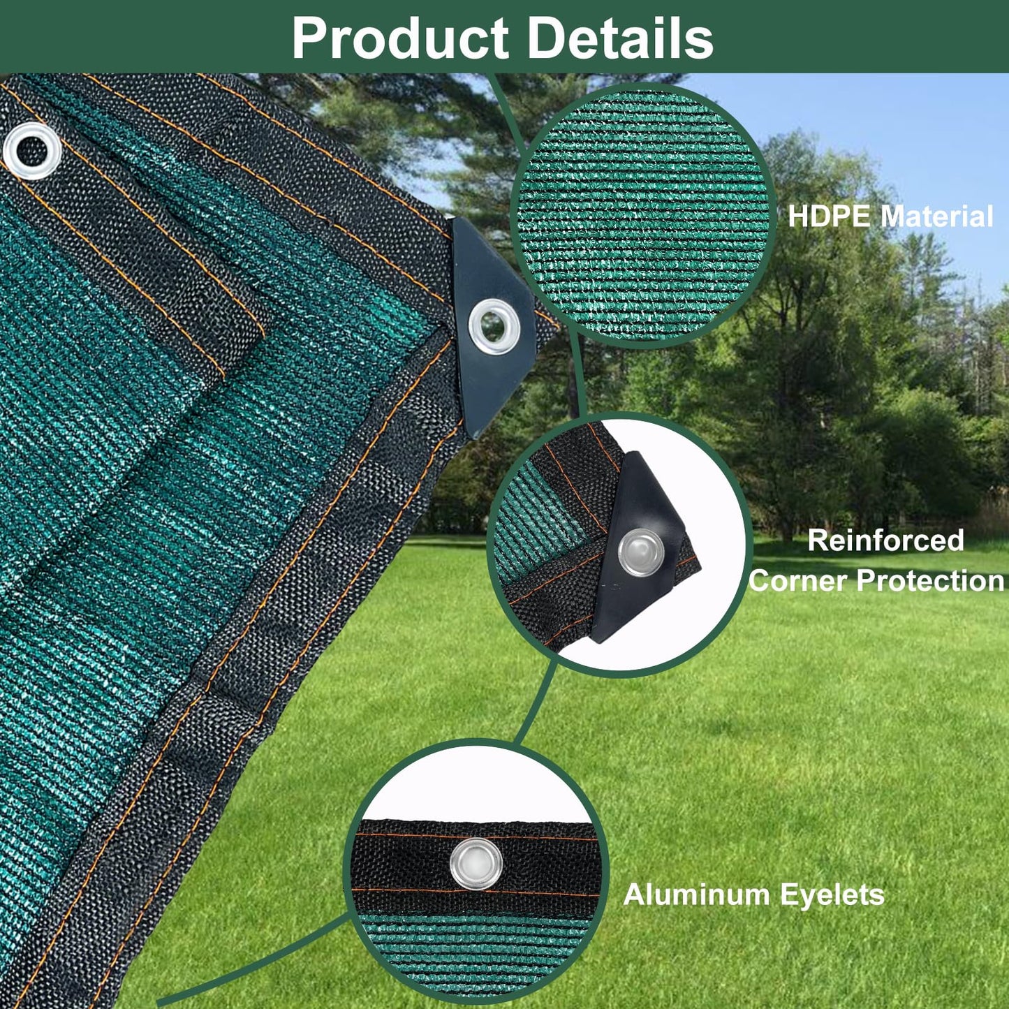 BeGrit Garden Privacy Fence Screening 10m x 2m Privacy Netting 90% HDPE Windbreak Netting Garden Privacy Protective Screens Tear-Resistant Shading Net with Cable Ties for Outdoor Plants Backyard Green