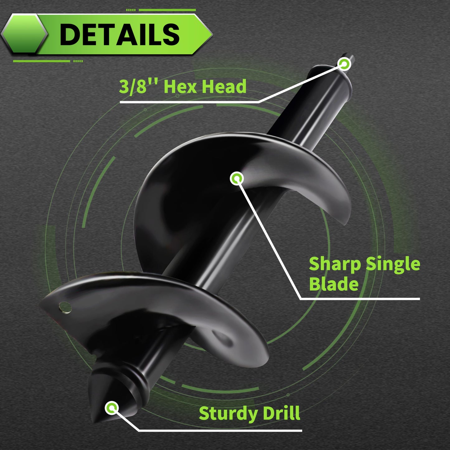 Auger Drill Bit for Planting,10x30cm Post Hole Digger,Widened Garden Auger Spiral Drill Bit,Hole Digger for Bulb Planters Planting, Fence Post Repair,Bulbs Seedlings,Bulb Planting Auger,Black