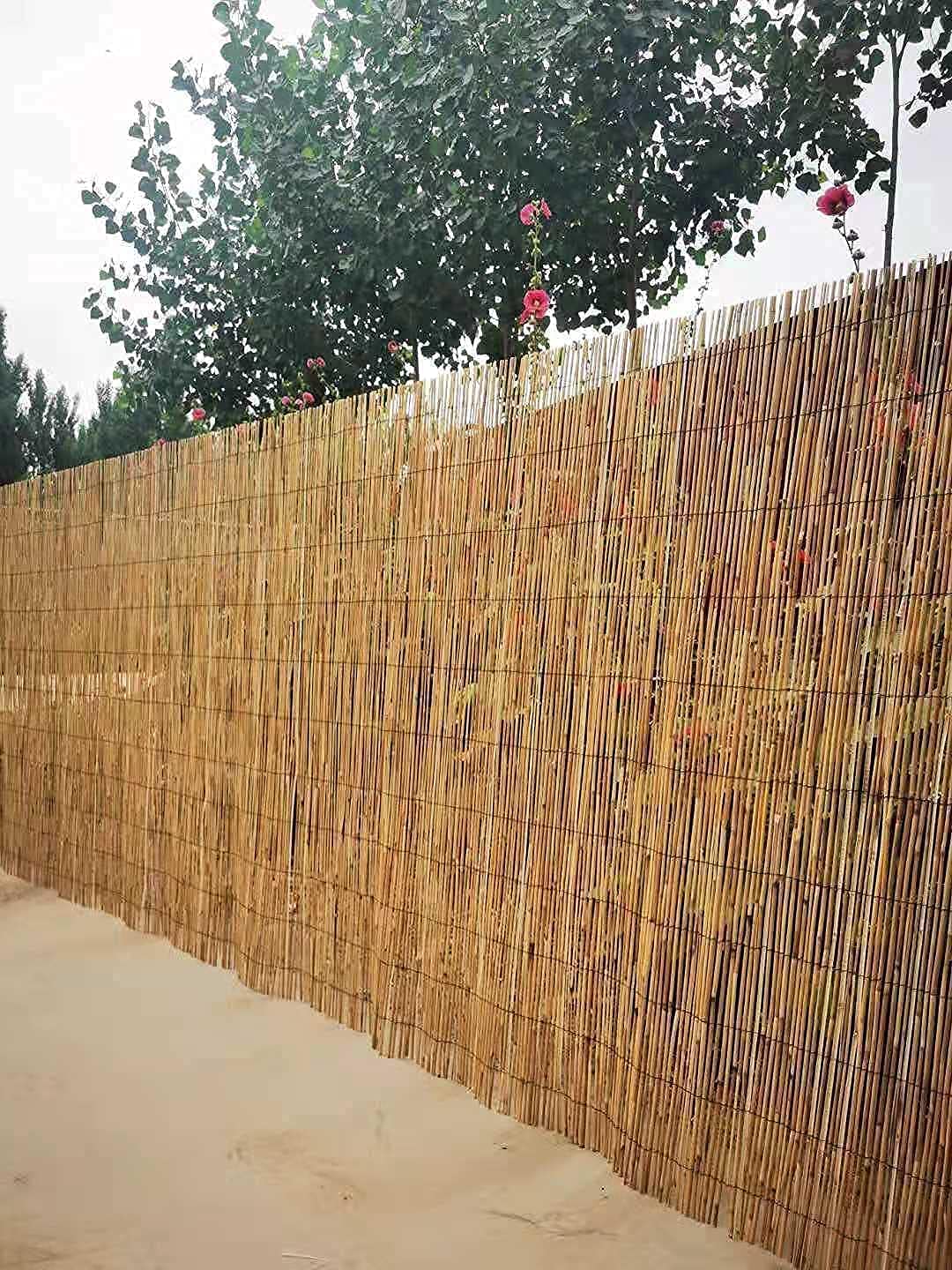 Abaseen Natural Split Reed Fence Hand-Woven Screening for Garden Natural Window Roller Blind Outdoor Bamboo Shades for Patio Gallery Balcony Decorative Fences (1m x 4m)