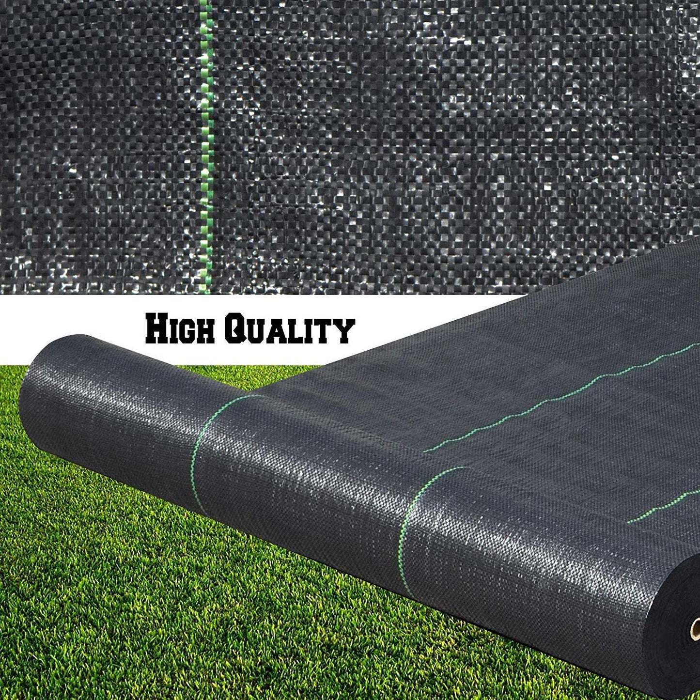 LITA Sheet Woven Weed Control Fabric 2m x 10m - UV Stabilised Black Heavy Duty 125gsm Landscape Ground Cover Membrane, 1 Pack