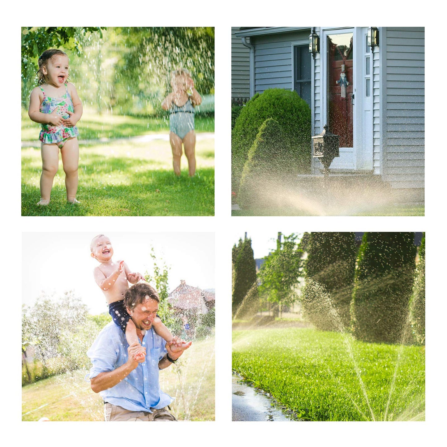 HTLY SPR Garden Sprinkler, Automatic Lawn Sprinkler 360 Degree Rotating 3 Arms Adjustable Water Sprinkler System Large Coverage for Garden Plants Lawn Watering Lawn Irrigation