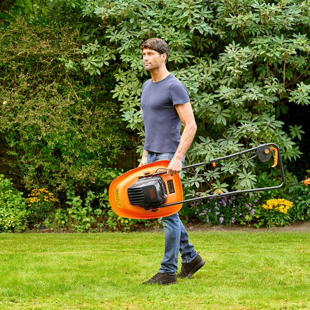 BLACK-DECKER Electric Hover Mower with 30cm Deck, 1200W, Corded, Compact, Lightweight, BEMWH551-GB