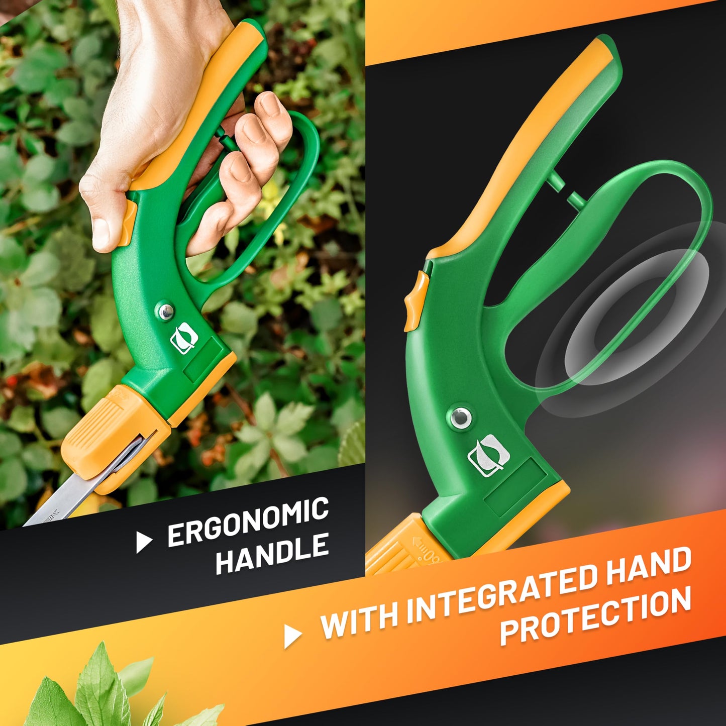 GRÜNTEK Grass Shears Swift 380 mm Teflon 360° Rotating Cutter Head, Teflon Coated, Comfort Lawn Grass Shear, 21 Days Money Back