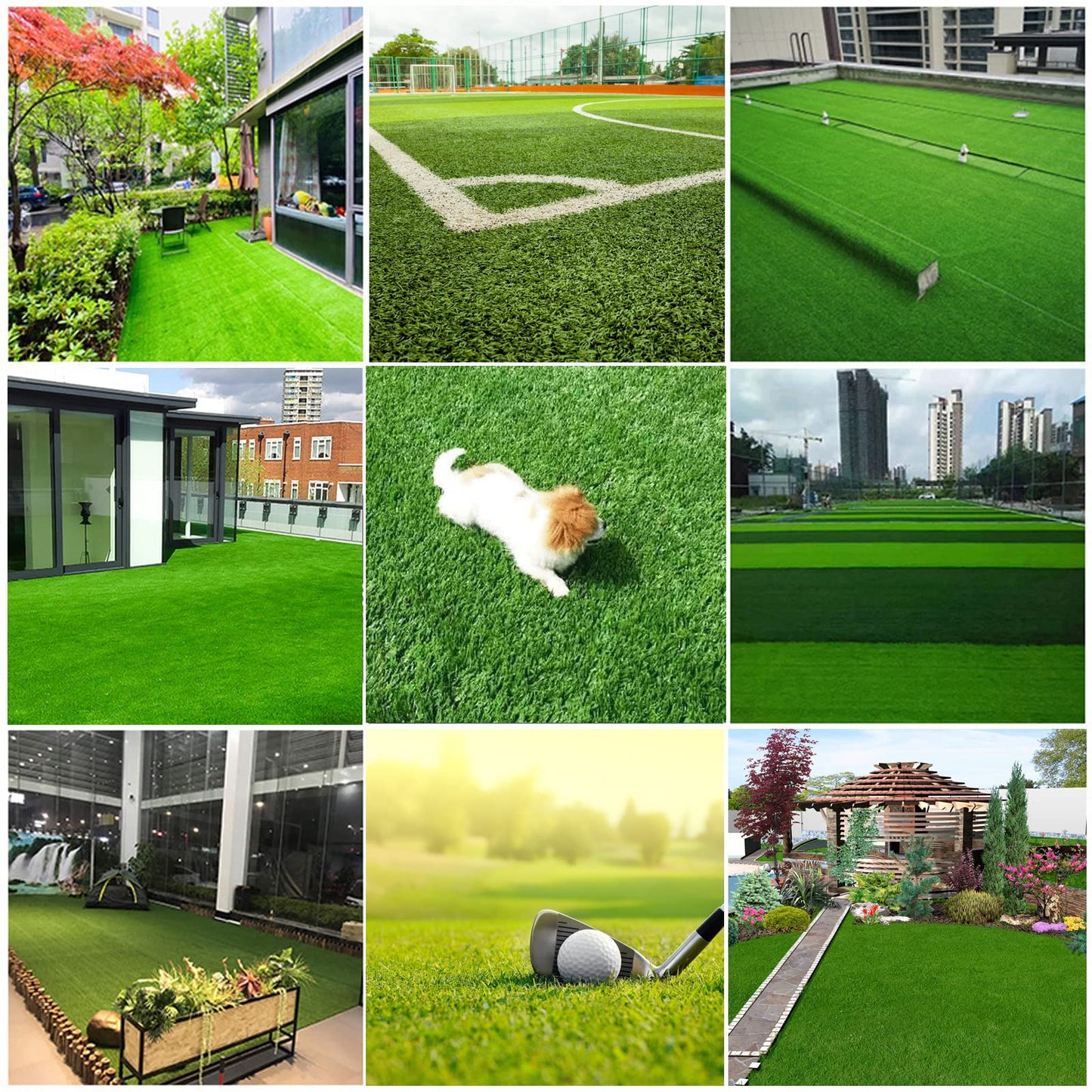 QINGMUG Artificial Grass 1m X 1m Realistic Astro Turf Fake Grass Roll Replacement Artificial Turf Natural Indoor Outdoor Artificial Grass Underlay for Garden Rug
