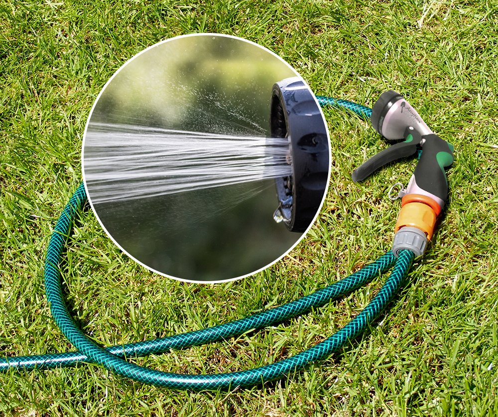 NO Leak Garden Hose Nozzle Spray Gun Heavy Duty, Metal Water Sprayer for Powerful Watering and Misting - 8 Pattern Spraying for Cleaning, Car Washes