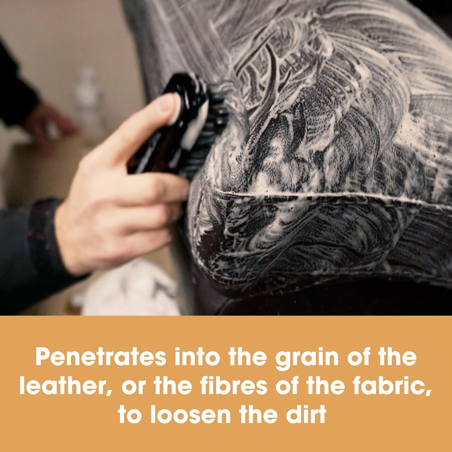 Furniture Clinic Soft Bristle Cleaning Brush - Used to Deep Clean Into the Grain of Fabric or Leather and Lift Dirt Easily Without Causing Damage