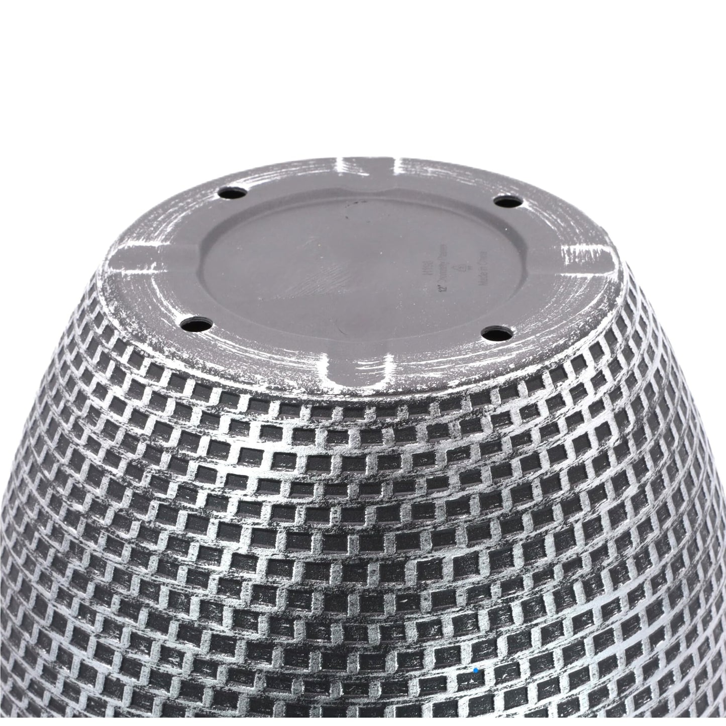 Fyne-Finds Set of 4 Large Plastic Round Silver Cromarty Plant Pot Flower Pot Planter Garden Decoration Antique 30cm, 12inch Outside Planters 10L Outdoor With Drainage Holes