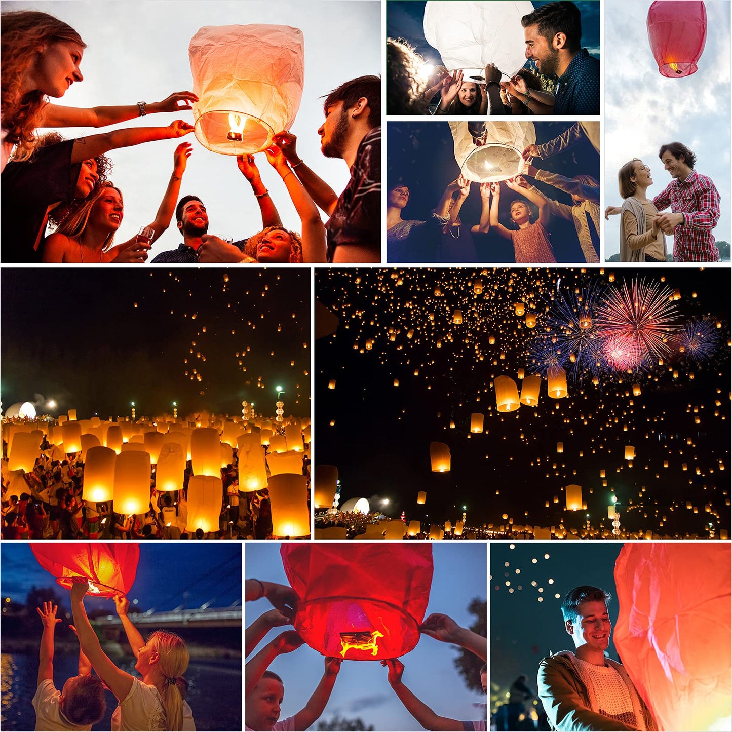 Chinese Sky Lanterns (8 Pack) 100% Biodegradable No Assembly Required - Beautiful Lantern for Weddings, Birthdays, Parties,Memorials and Much More