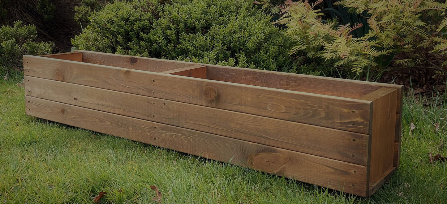 Extra Large Wooden Garden Planter Plant Pot Box Flower Herb Veg Wood Trough Outdoor Long 3 Board