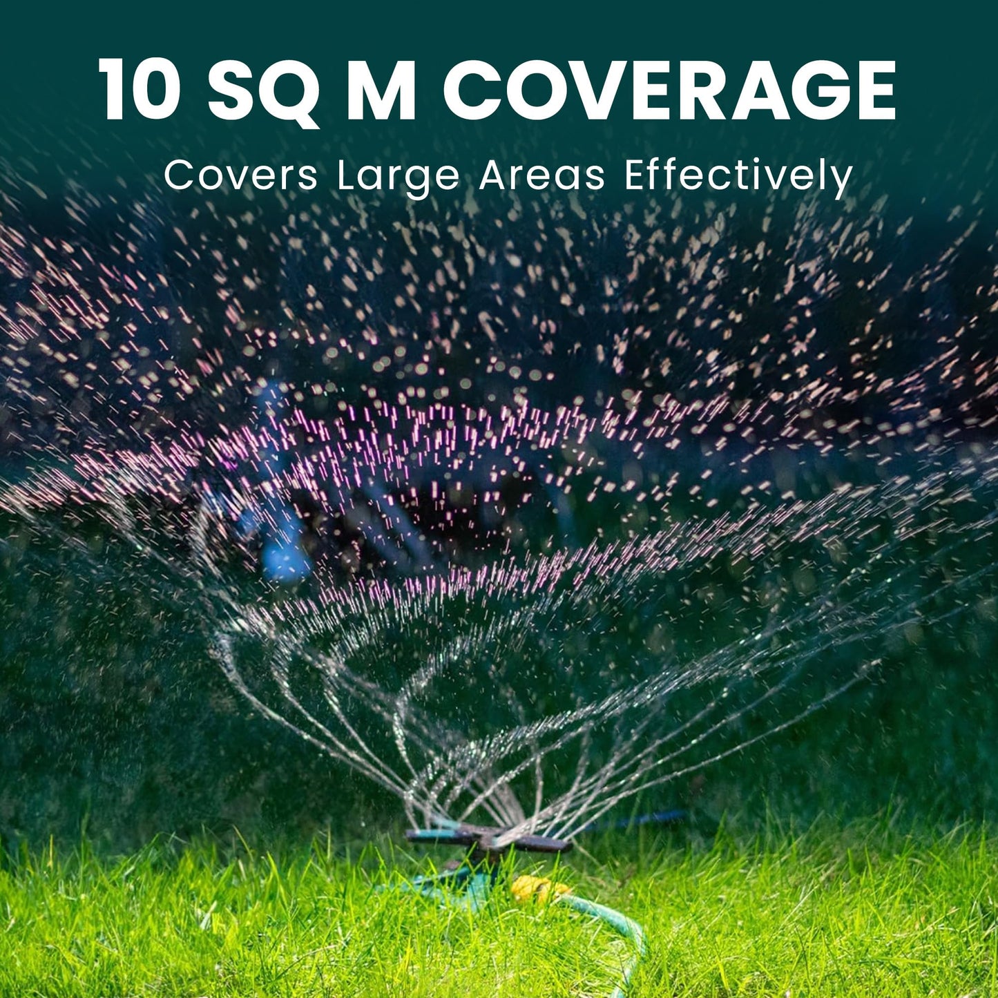 Green Haven Sprinkler 360° Rotation Attachment for Garden Hose, Premium Automatic Lawn Water Sprinkler with 3 Arms, Large Coverage Water Sprinklers for Lawns, Blue Green