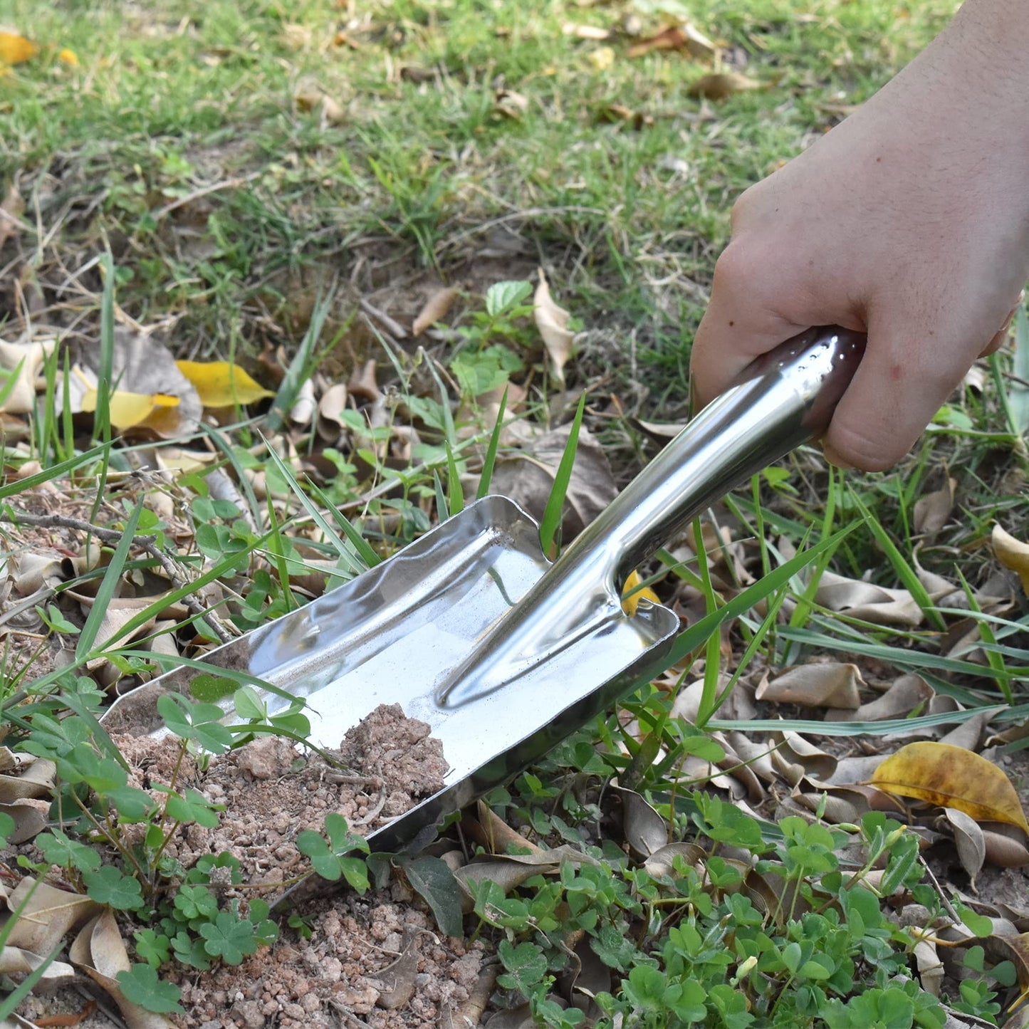 Garden Shovel Trowel Hand Shovels Stainless Steel Mini Spade Gardening Hand Tools Small Shovel for Planting, Transplanting, Weeding, Digging (2)