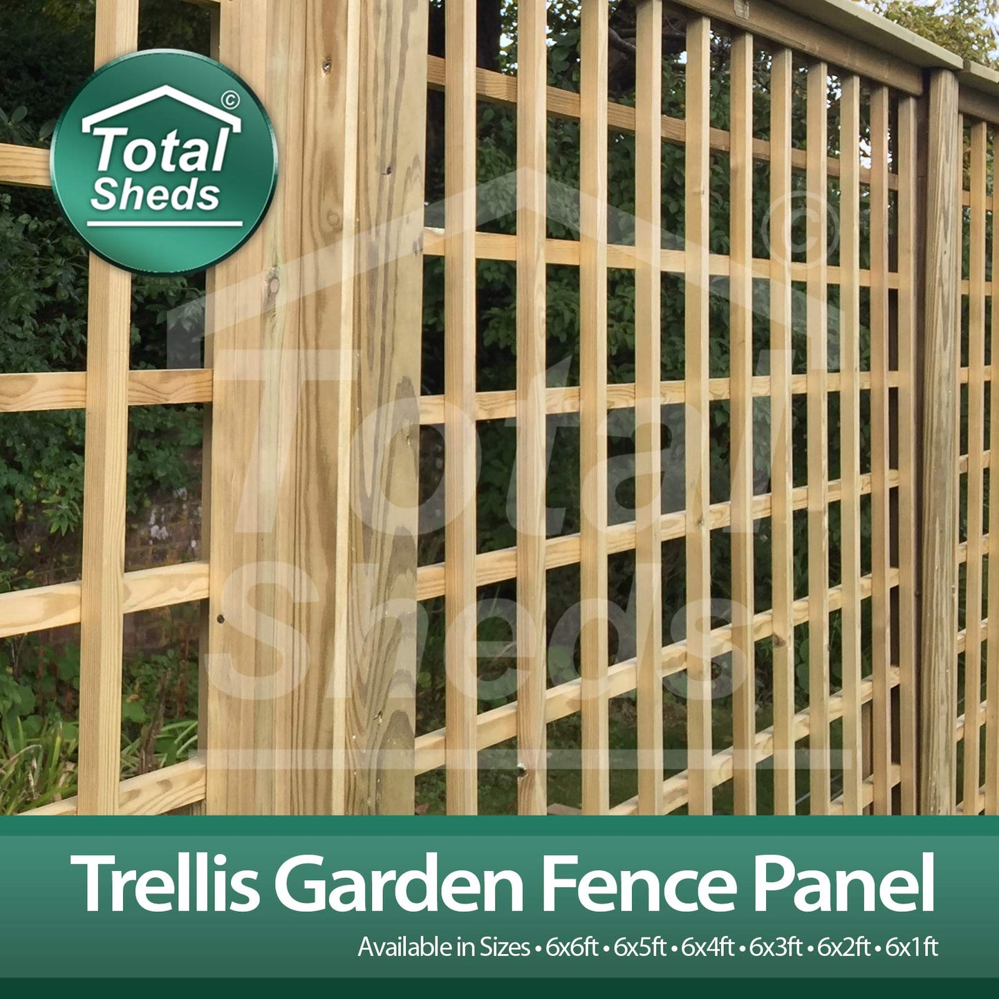 Total Sheds 6x4 (1.83m x 1.21m) 6ft x 4ft Wooden Square Trellis Fence Panels