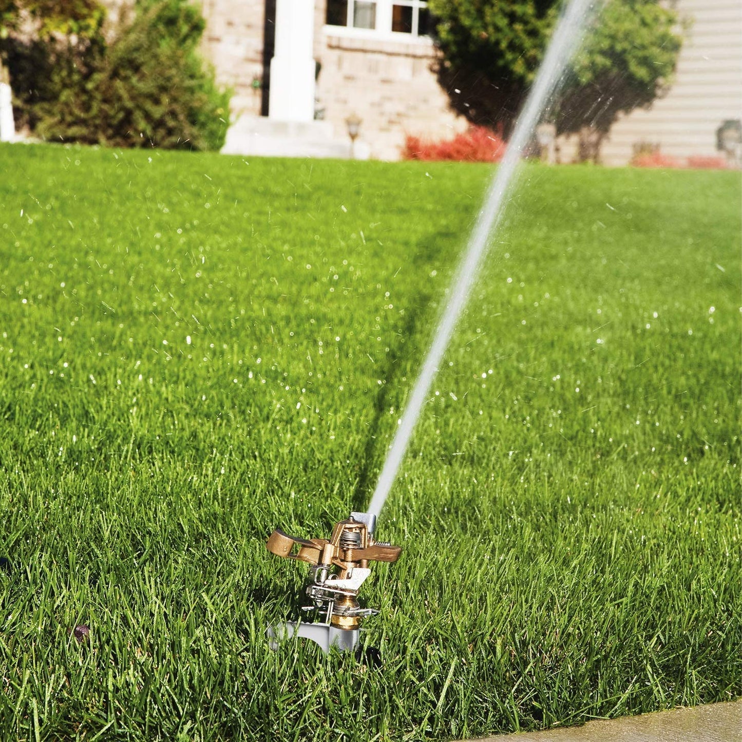 LATERN Impulse Garden Sprinkler, 360 Degree Heavy Duty Impact Lawn Sprinkler Irrigation Sprayer with Metal Spike for Watering Plants Flowers Veggies