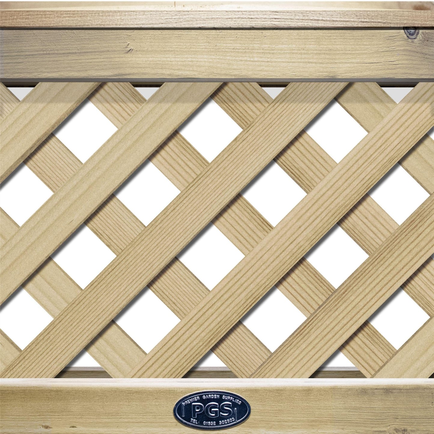 Premier Garden Supplies URBAN Fence Panel with Trellis Top Options & Smooth Tongue & Groove Centre [Width: 6ft (183cm|1830mm) x Height: 3ft (90cm|900mm)] with Premier Diamond Trellis Top