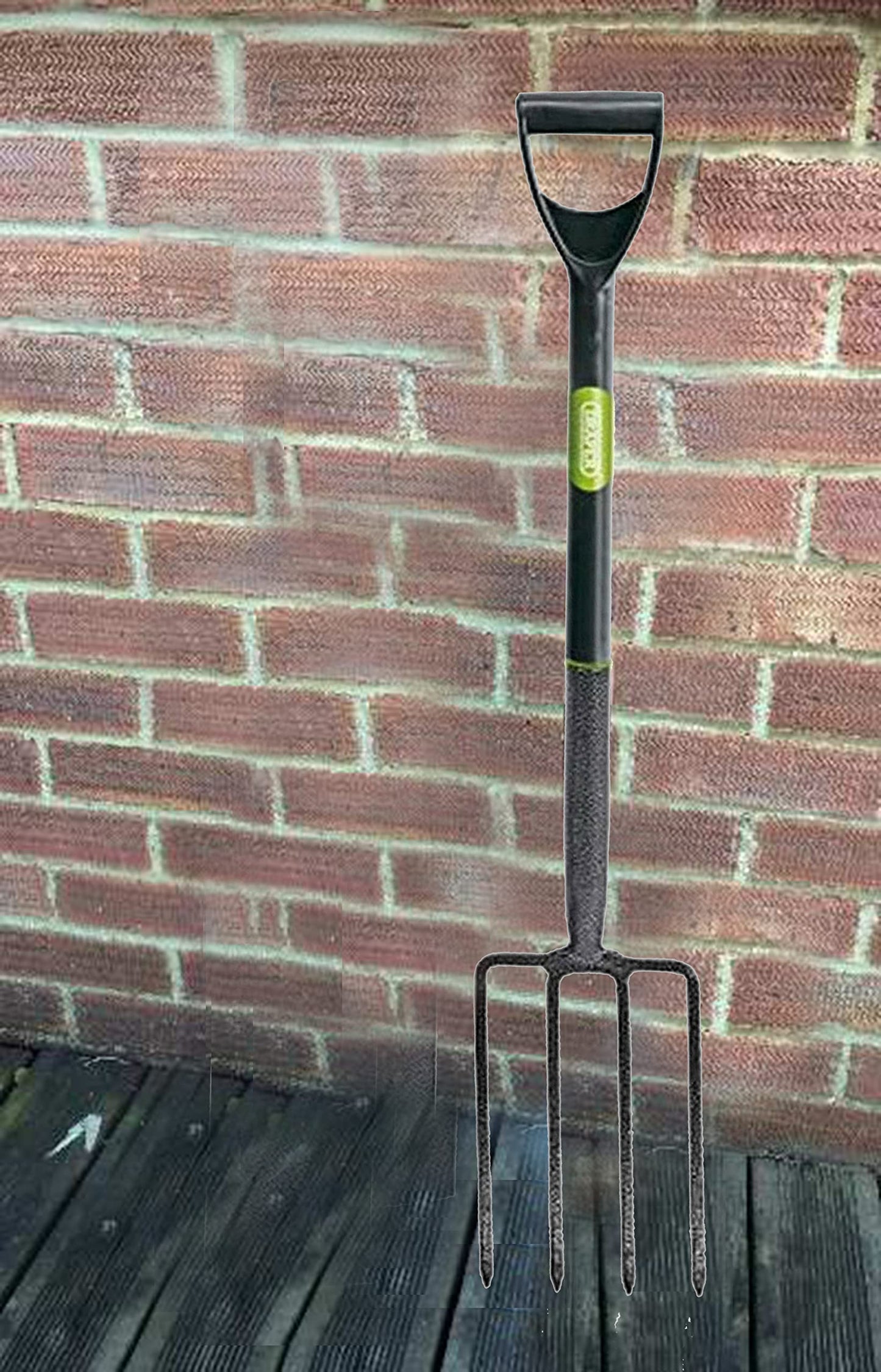 tradefirst Garden Fork Heavy Duty For Digging with D-Grip Plastic Handle, Solid Carbon Steel Garden Hand Fork, Garden Tools, Digging, Mucking Out Fork