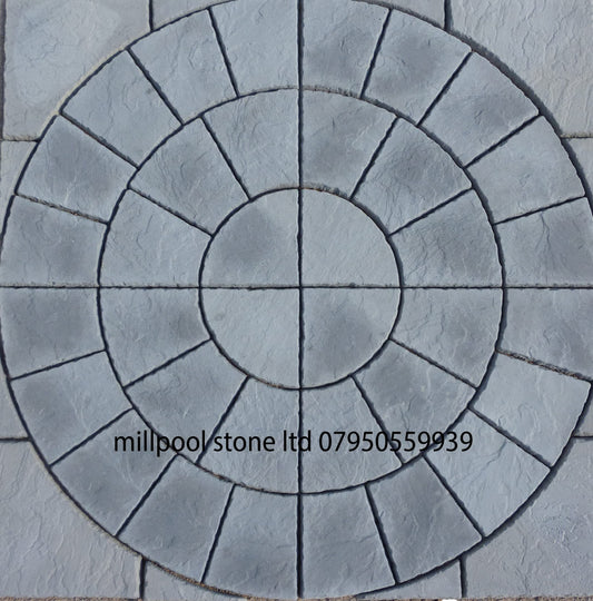 1.8m Charcoal Grey squared Off paving circle stone garden patio feature decor landscaping building materials decorative stones concrete slabs (Delivery Exceptions)