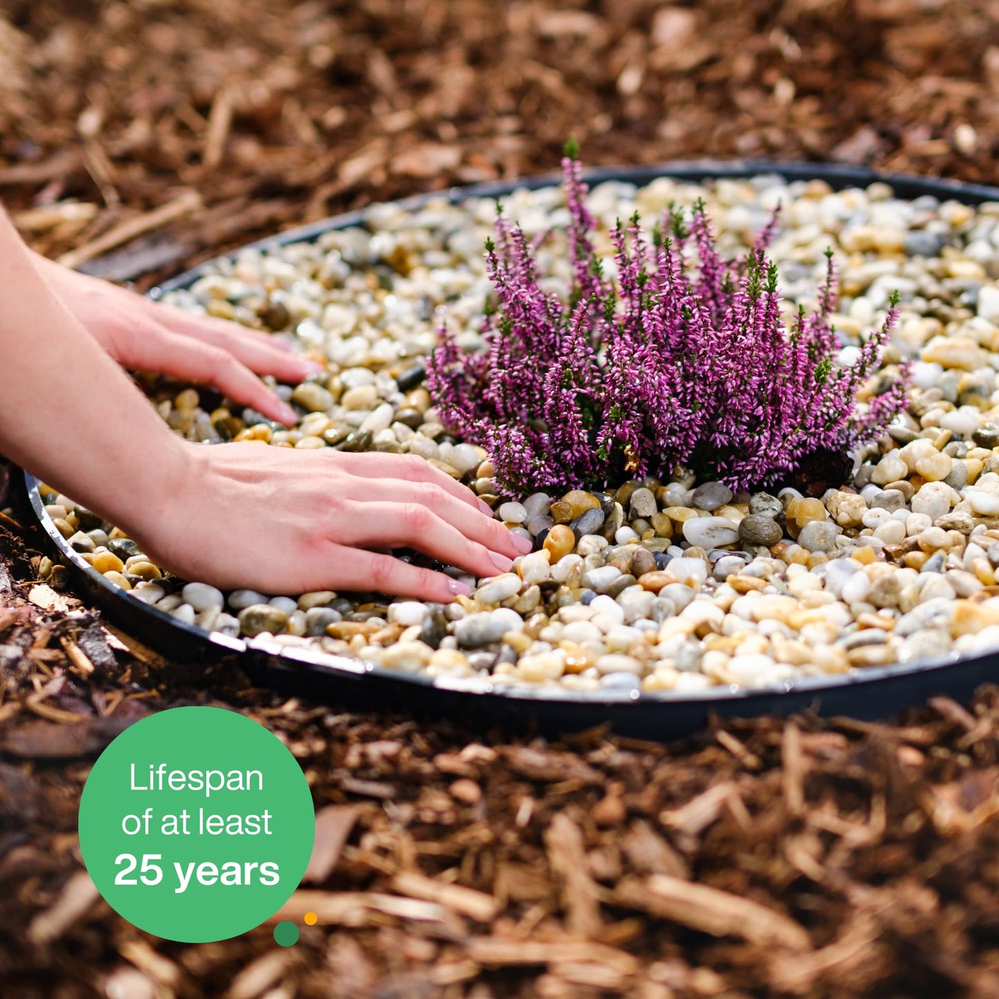 Flexible Lawn Edging 12 m - Invisible Plastic Garden Edge with 50 Securing Pegs - Easy to Use, Weather Resistant - Grass, Flowerbed & Path Border Edging, Height 78 mm, Black