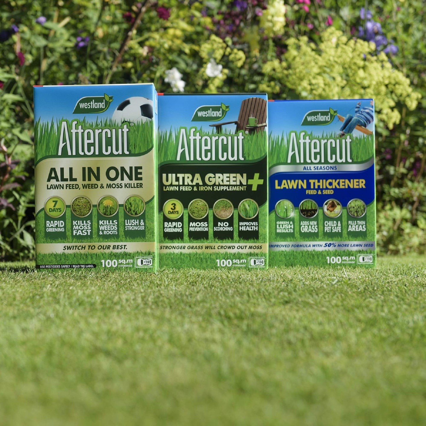 Aftercut 20400322 Lawn Thickener Feed and Seed, 150 m2, 5.25 kg, Green