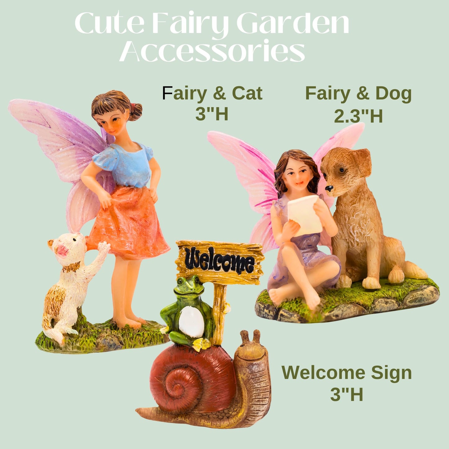 PRETMANNS Fairy Garden Fairy Houses - Garden Fairies Ornaments Outdoor, Fairies for Fairy Garden - Garden Fairy House Kit - Fairies House has an opening door - 15cm H