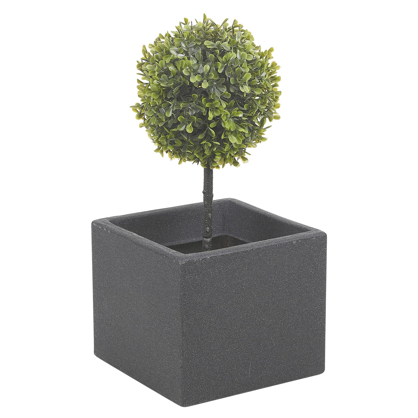 URBNLIVING Stone Effect Flower Planter 20cm Cube Plant Pot Indoor Outdoor (Charcoal)