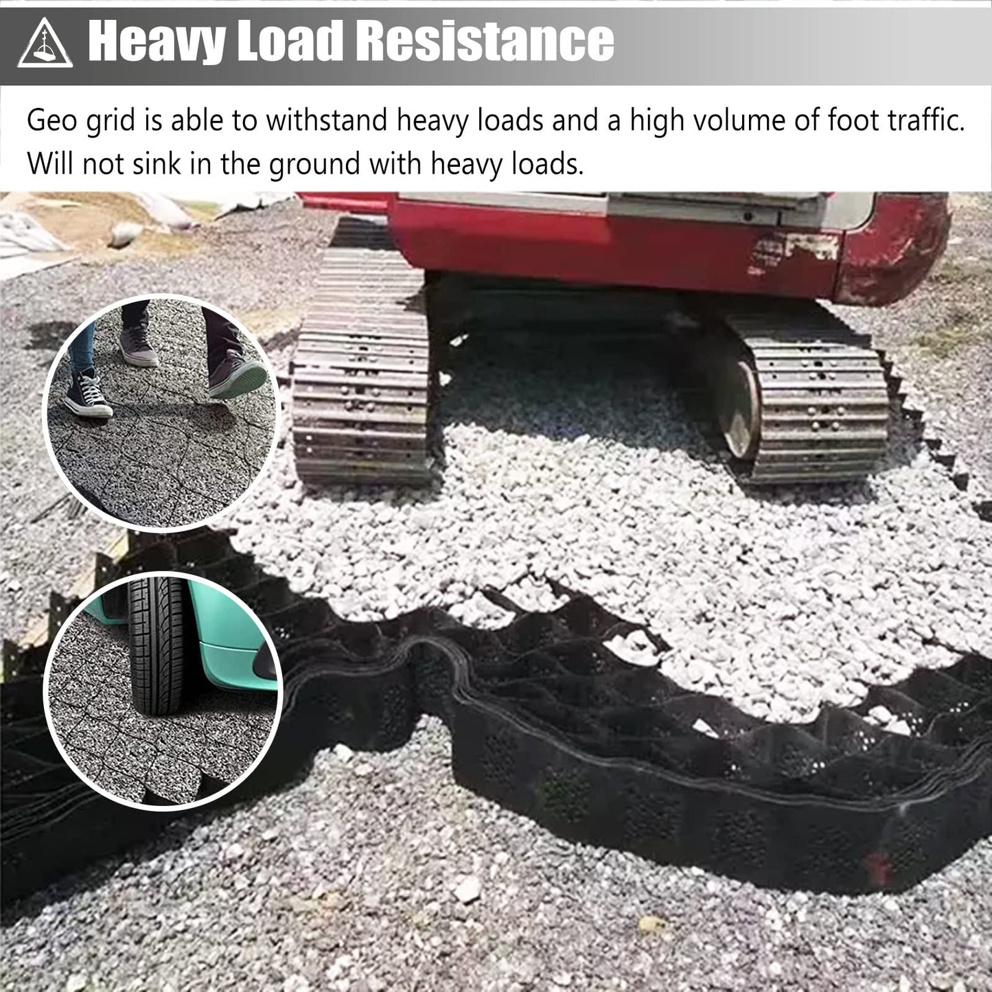 Geogrid Ground Grid Paver For Stabilization, HDPE Cellular Paving Permeable System Light Truck RV Parking, Heavy Duty Grass Pea Gravel Soil Concrete Grid Mat ( Color : WxL , Size : 6X10m/19.7X32.8ft )