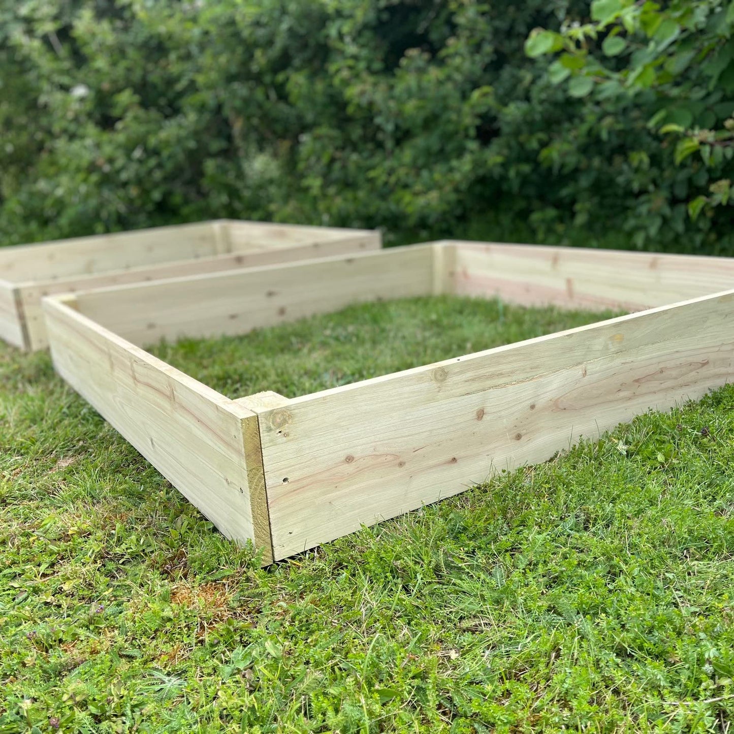Set of 2 Wooden Raised Vegetable Beds (122cm x 18cm) Outdoor, Natural