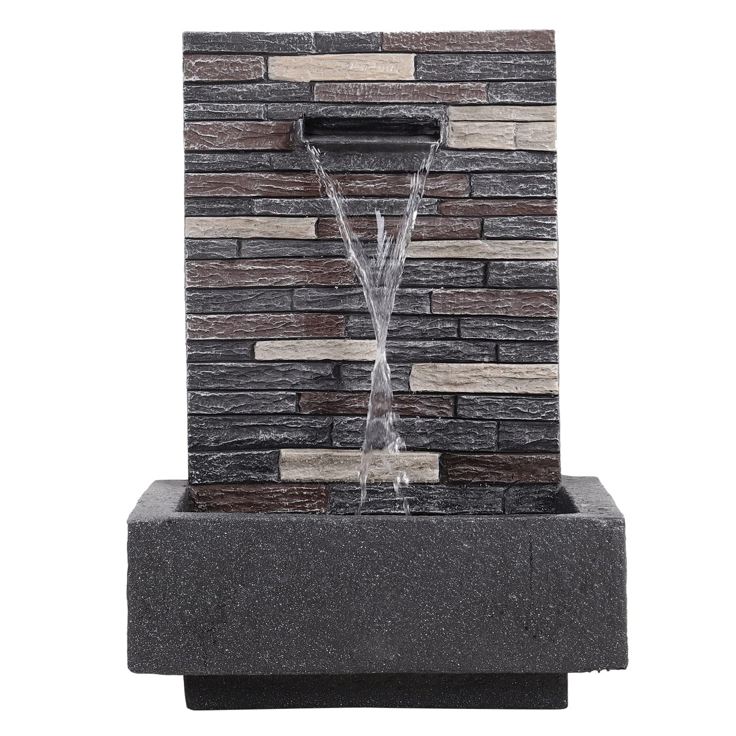 BTGGG 70CM Garden Water Feature Outdoor Long Strip Main Powered Water Fountain Indoor Slate Effect Modern Waterfall Ornament with Pump for Courtyard,living room,Hallway