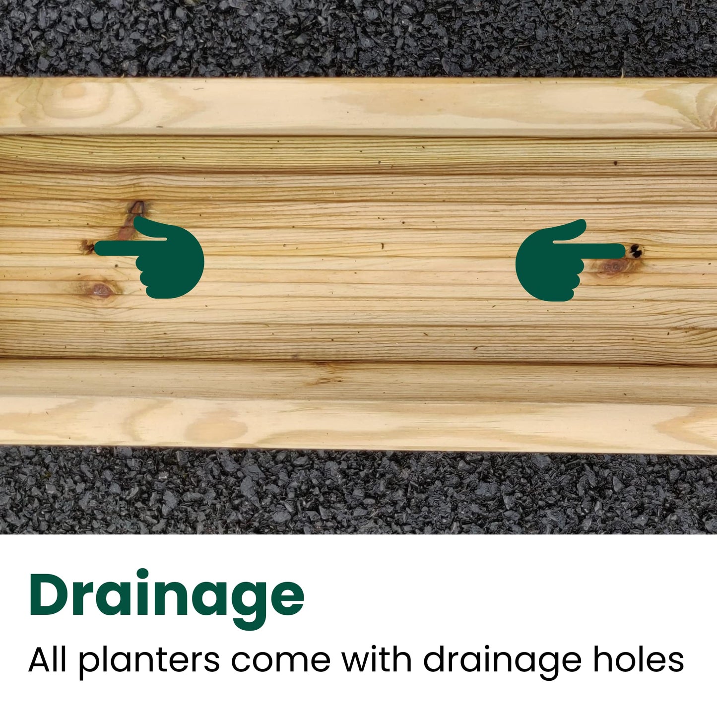 Mourne Wood Large Wooden Window Box Planter - 98cm Wide, Elegant Window Sill Planter for Flowers & Herbs, Versatile Indoor & Outdoor Gardening, Made in the UK