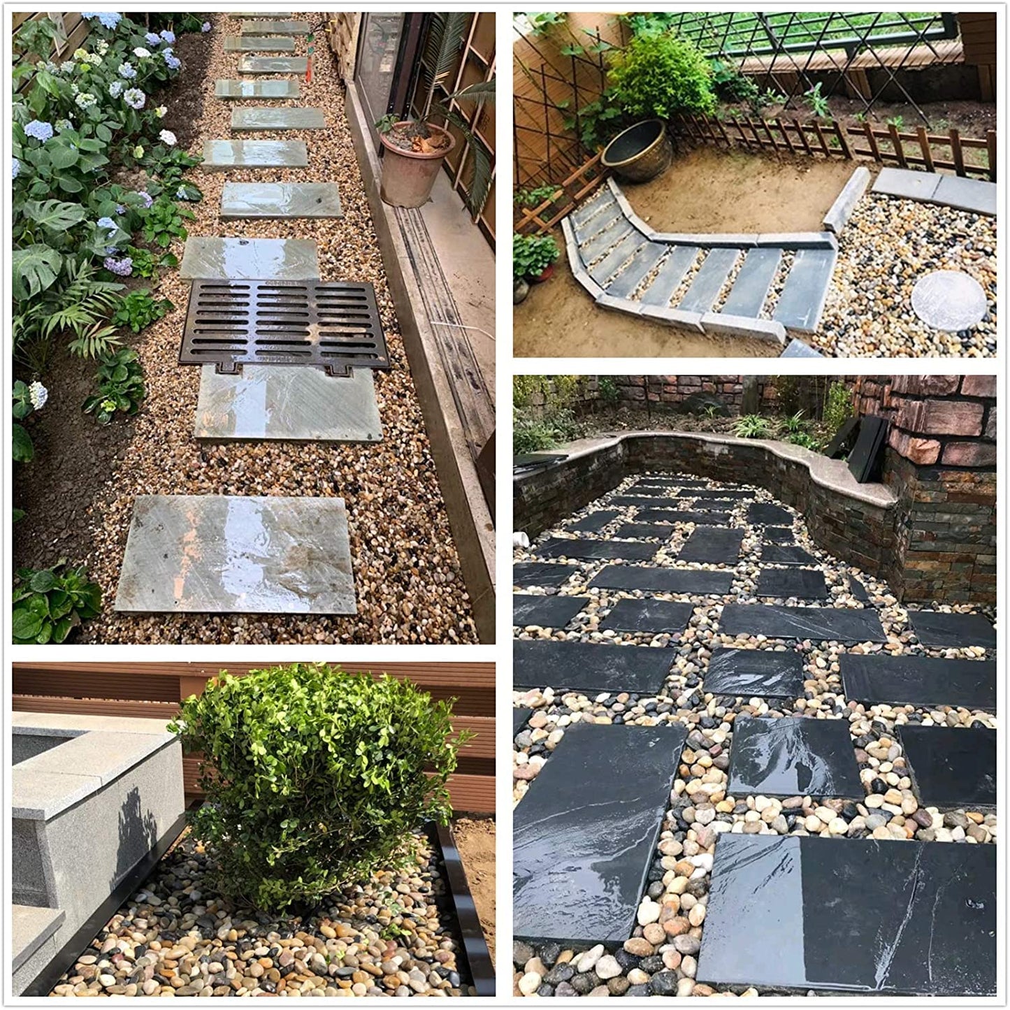 Aleker Decorative Pebbles, 2.2lb Natural Small Polished Mixed Stones Gravel for Plant Aquariums, Flowerpot, Landscaping, Ponds,Terrariums Vase Fillers, DIY, Home Garden Decoration(Approx.0.5-1.2 inch)