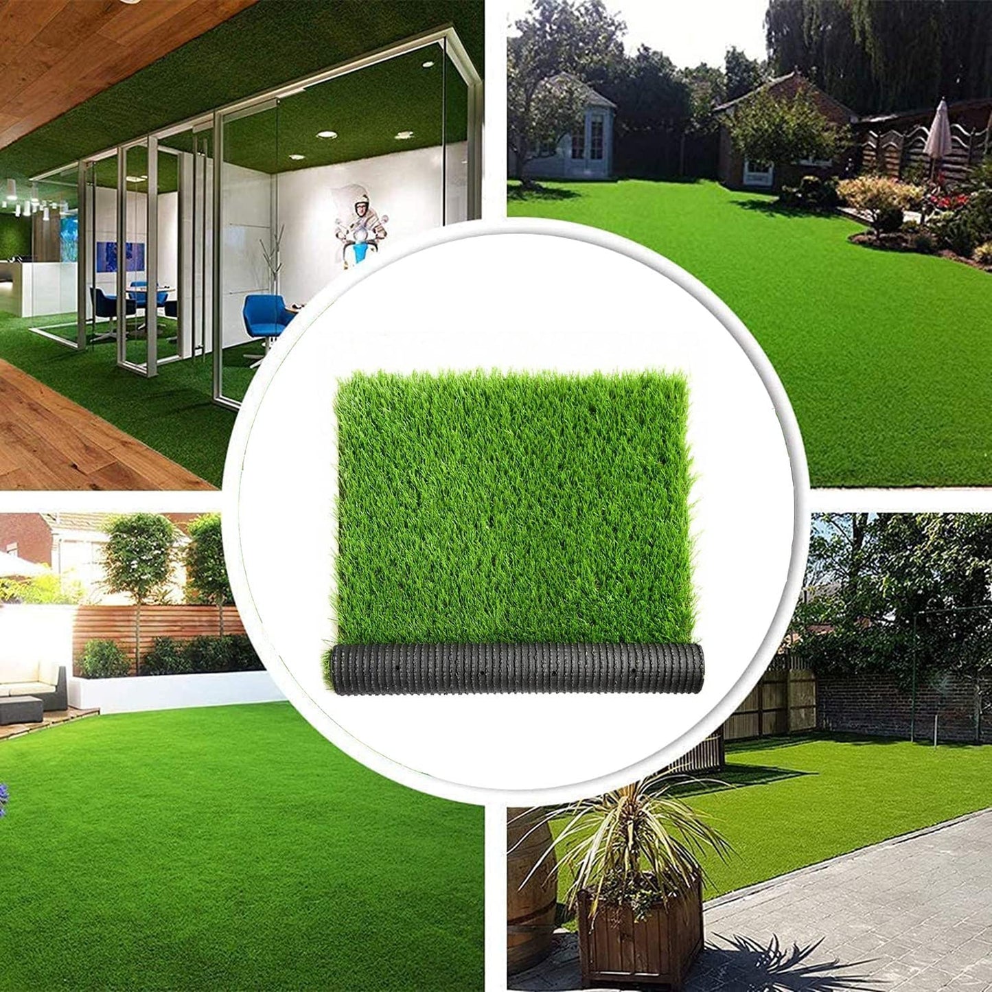 Nisorpa Artificial Grass Rug 10m x 1m, Natural Realistic Fake Grass Roll, 30mm Pile Height, High Density Artificial Grass Astro Turf Lawn Mat for Indoor Outdoor, Green, 33x3.3ft