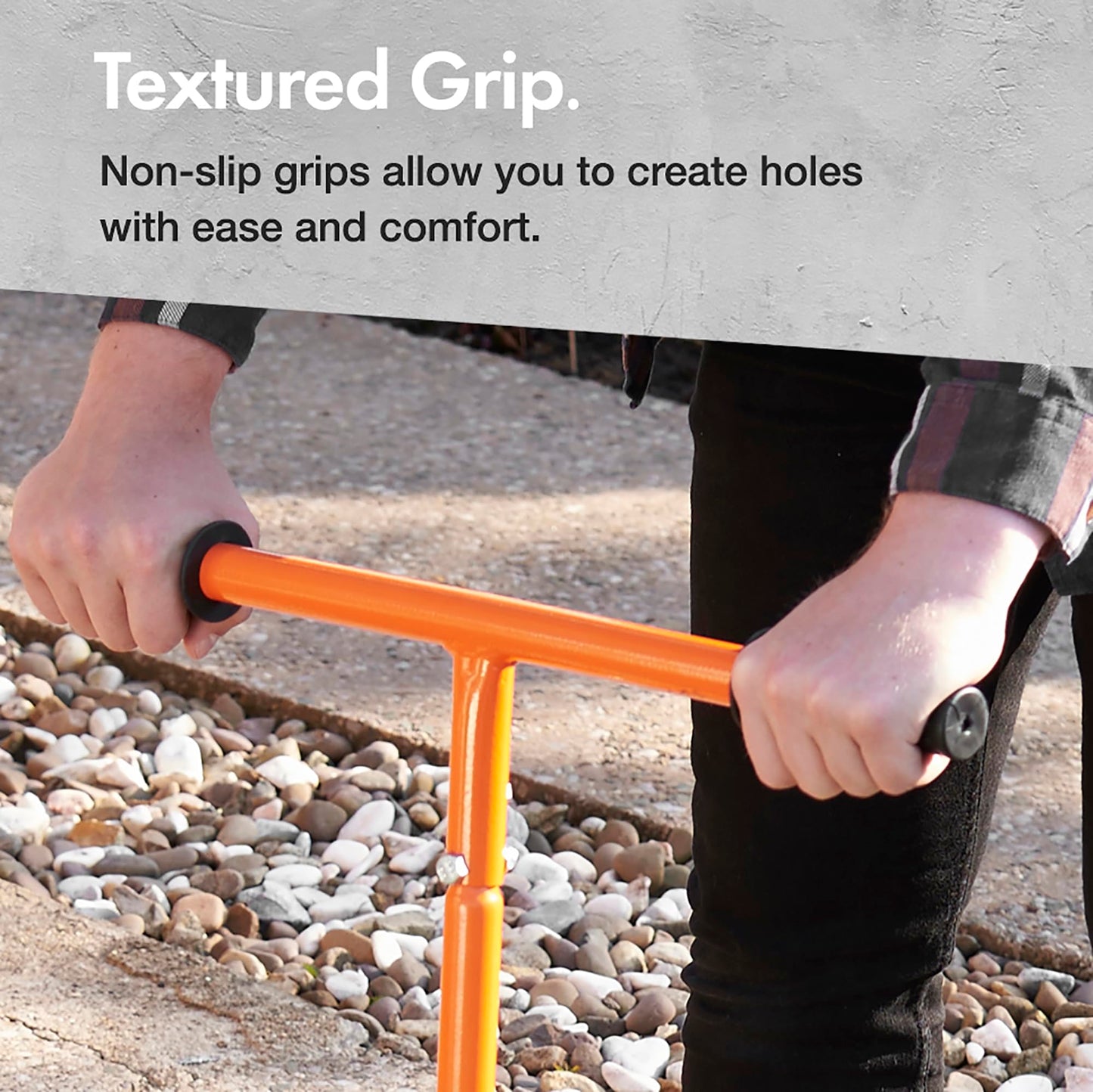 VonHaus Fence Post Auger – Manual Post Hole Digger for Gardening, Garden Flower Planting, Bulb Planting, Umbrellas, Ice, Mixing Fertilizer – 1050mm x 150mm