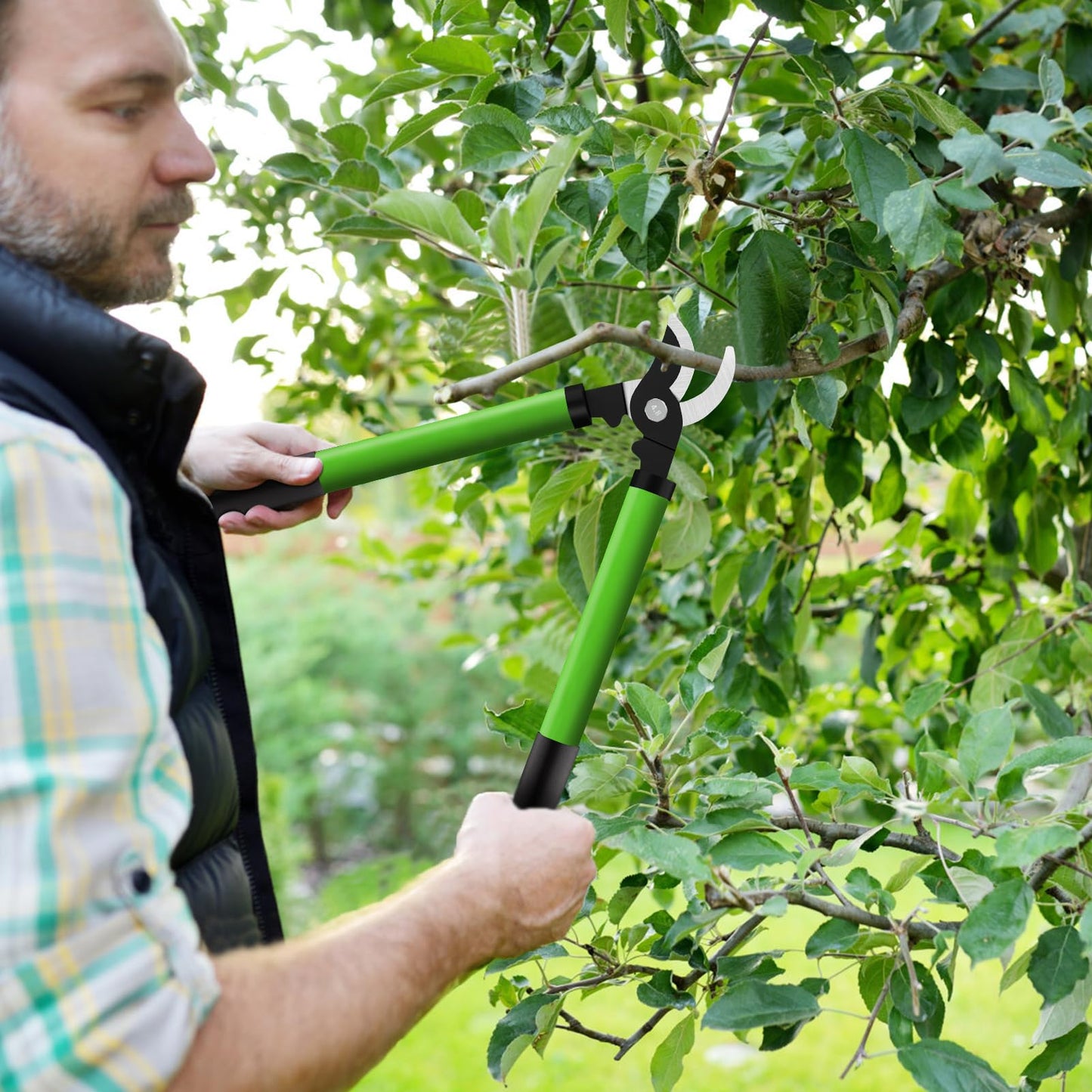 Chilymes Bypass Loppers,Branch Lopper with Steel Blade,Effortless Garden Loppers Tree Trimmer Length 37cm,Branch Tree Lopper 30mm Cut Capacity
