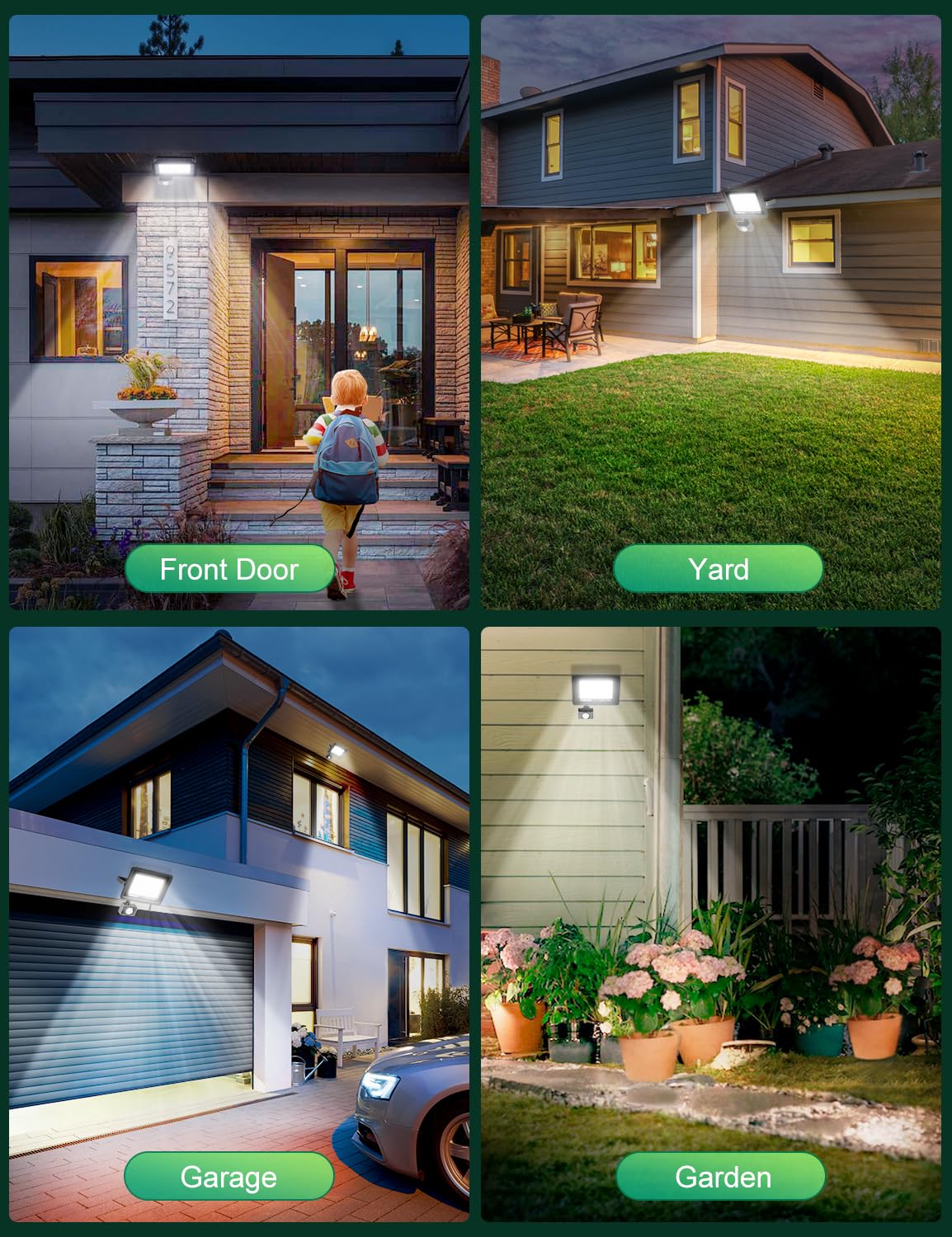 Tailcas Security Lights Outdoor Motion Sensor, 30W PIR Security Light with Remote Control, IP66 Waterproof Lights, 2700LM LED Floodlights Mains Powered for Garden,Yard, Garage