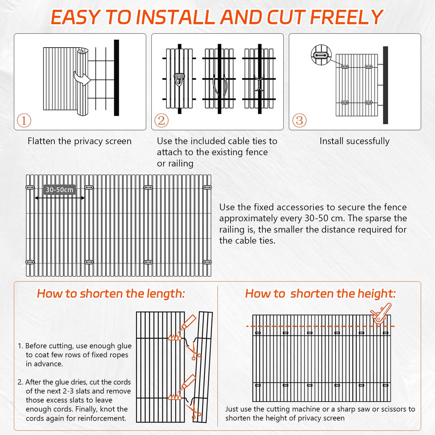 INMOZATA PVC Garden Screening 1m High Privacy Fence Screening Privacy Protective Screens for Garden, Backyard, Balcony, Terrace (Grey,1x3m)