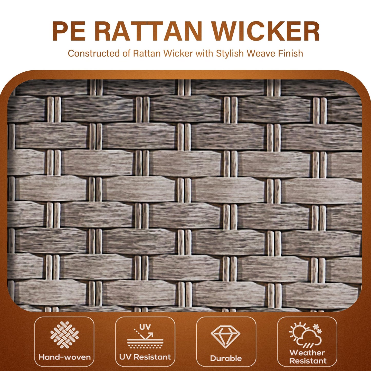 Aweather Rattan Garden Furniture Set with Fire Pit Table 5 Pieces Outdoor Sectional Sofa Set, CSA Certification, All Weather Wicker Patio Conversation Sets for Garden, Poolside, Backyard