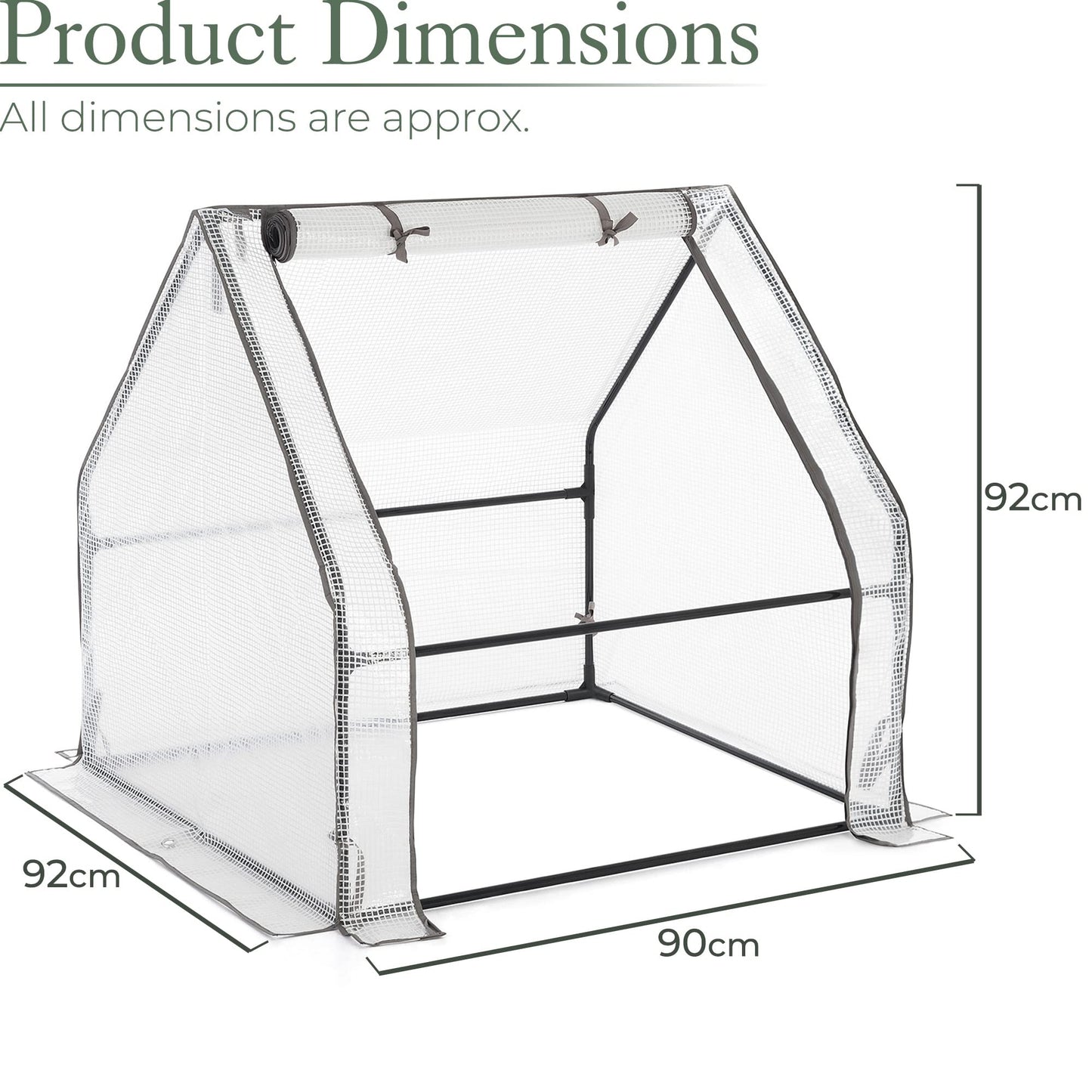 CHRISTOW Large Grow Tunnel Cloche Garden Polytunnel Greenhouse With Reinforced Cover (choose 0.9m, 1.8m, 2.7m or 3.6m long)