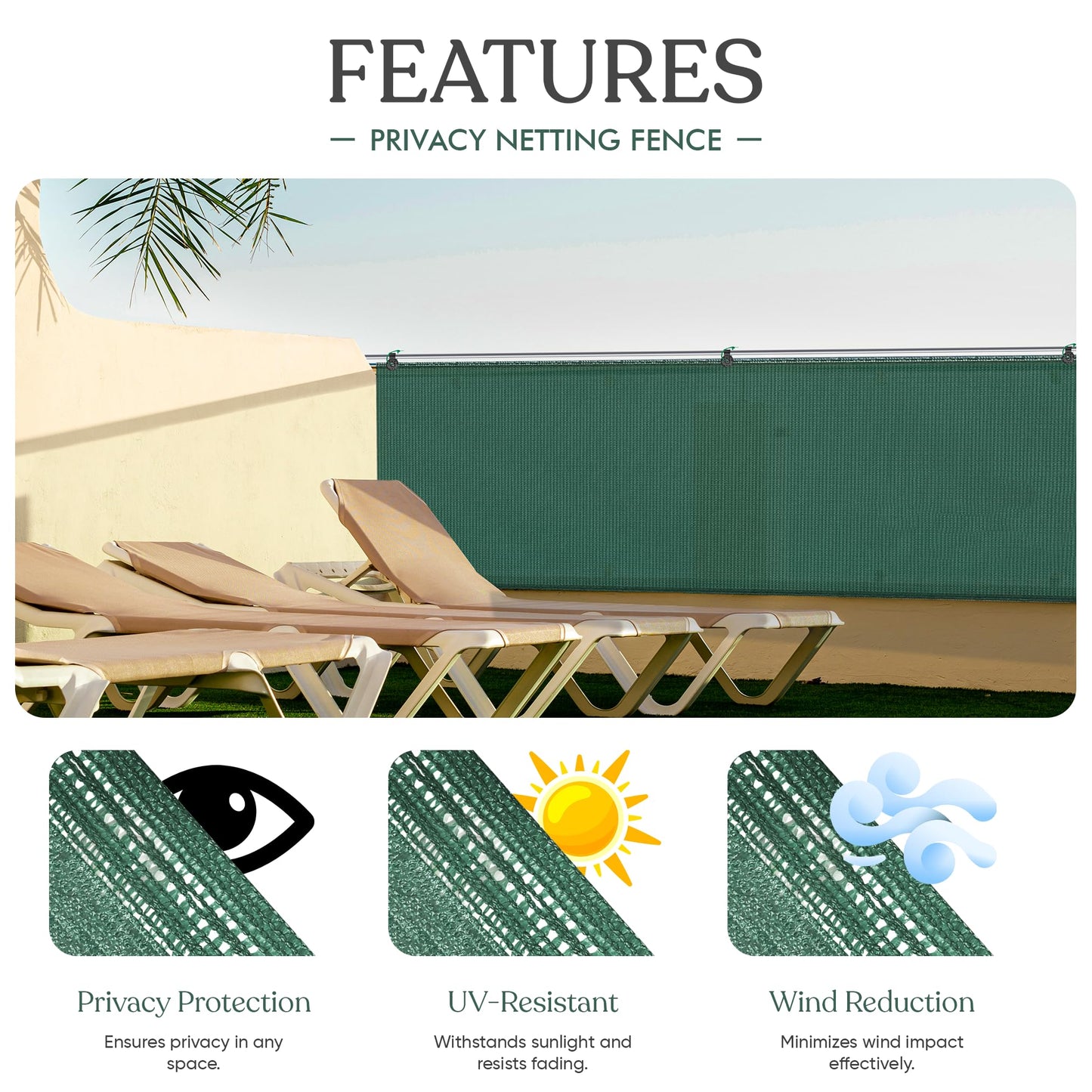 FB FunkyBuys Garden Screening 1x10m for Outdoor Protection - Privacy Screen & Summer-friendly Privacy Netting for Balcony & Patio - Tear Resistant Windbreak Fence Screening GREEN, 90gsm
