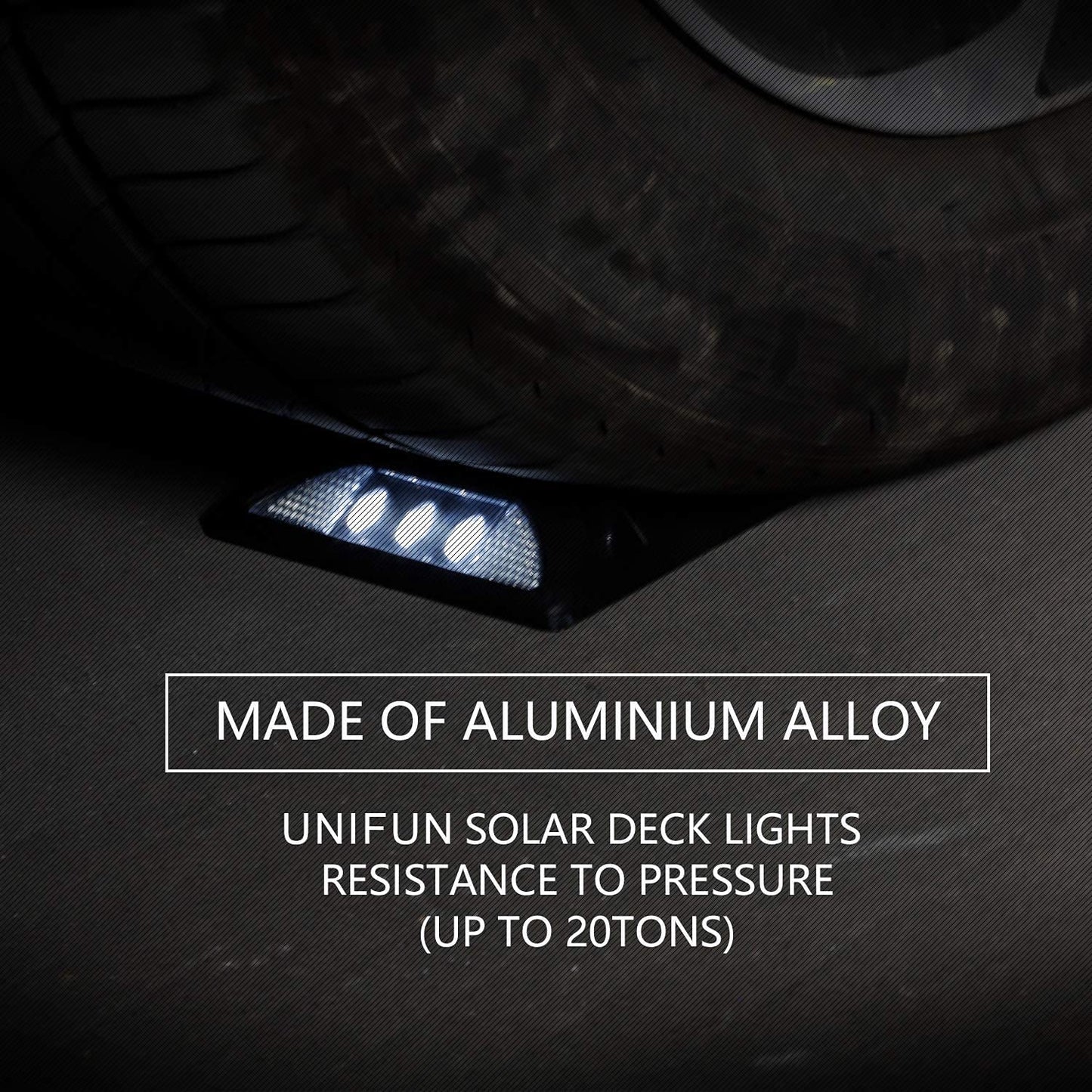 KMASHI Solar Deck Lights Outdoor, Driveway Dock LED Lights,Solar Powered Waterproof Road Markers for Step Sidewalk Stair Garden Ground Pathway Yard （4pack