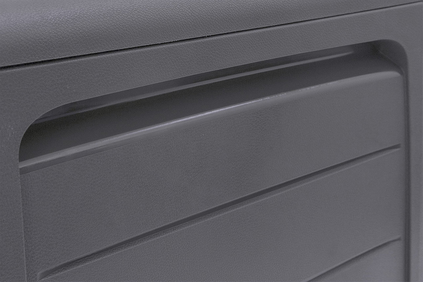 Keter Marvel- 270L Outdoor 65% recycled Garden Furniture Storage Box Graphite Wood Panel Effect | Fade Free | All Weather Resistant | Safe and Secure | Zero Maintenance | 2 year Warranty
