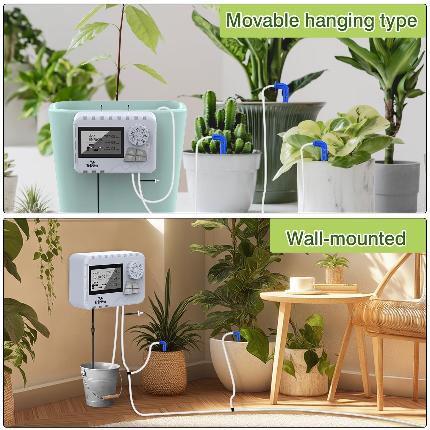 TRJZWA Automatic Watering System Indoor DIY Newest Indoor USB Irrigation System Kit with Multiple Combinations of Automatic Watering Programs, Suitable for Balcony/Indoor/Greenhouse